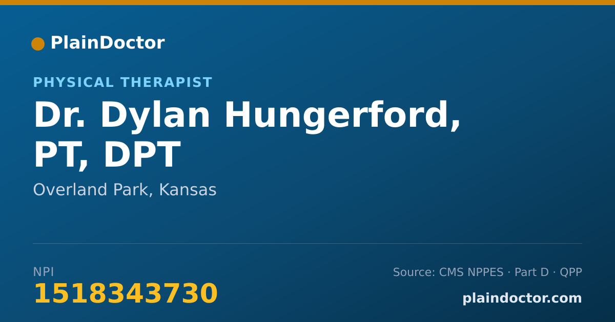 Shareable card for Dylan Hungerford, PT, DPT - Physical Therapist, Overland Park, KS