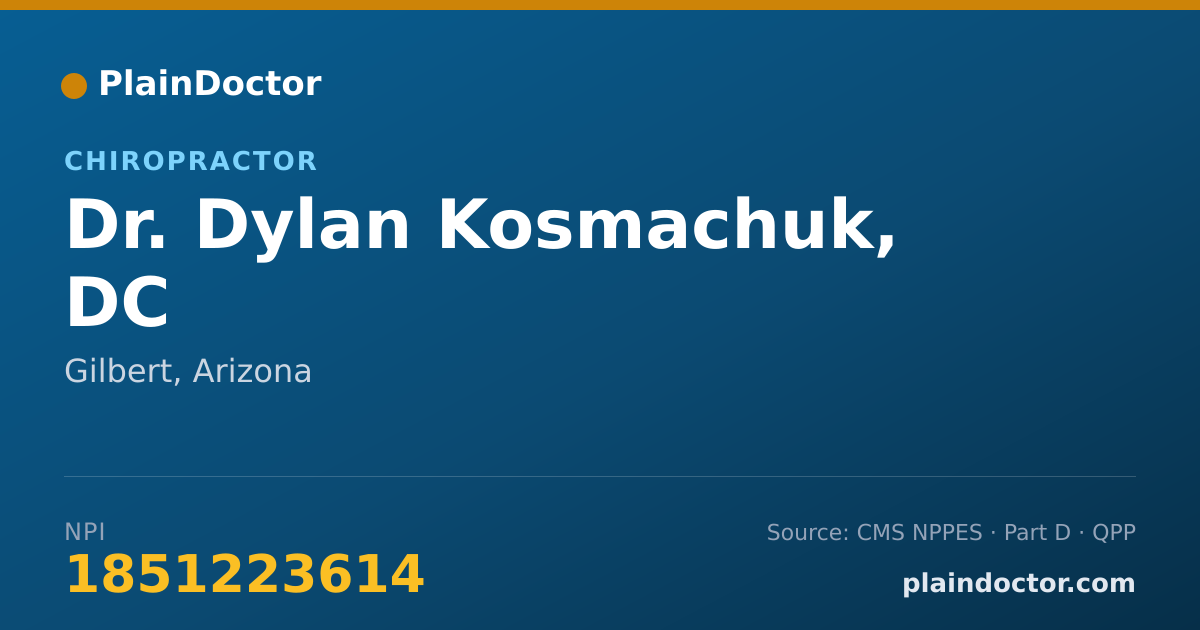 Shareable card for Dylan Kosmachuk, DC - Chiropractor, Gilbert, AZ