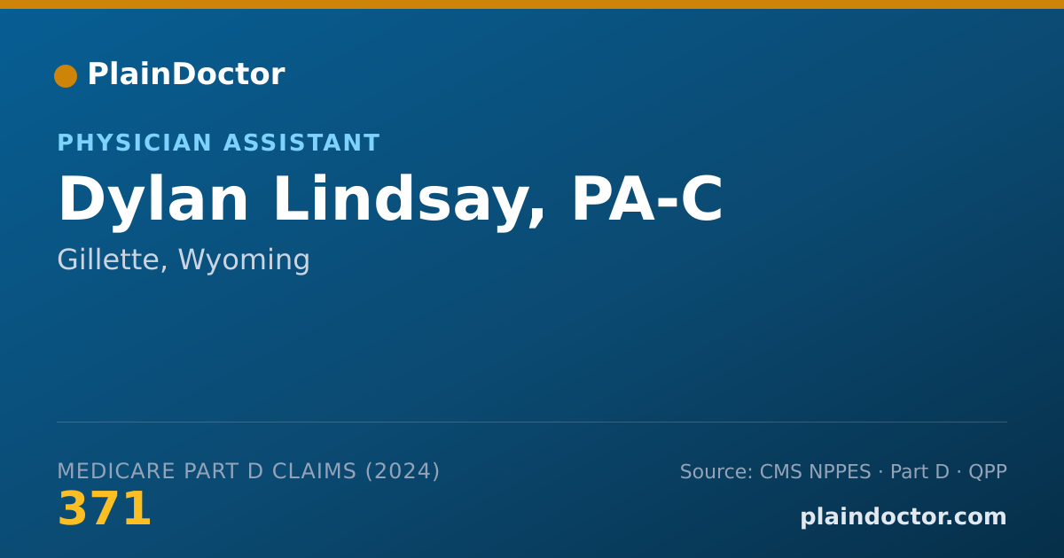 Shareable card for Dylan Lindsay, PA-C - Physician Assistant, Gillette, WY