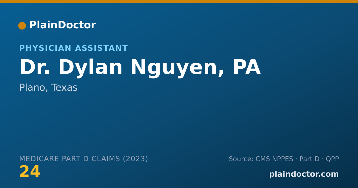 Shareable card for Dylan Nguyen, PA - Physician Assistant, Plano, TX