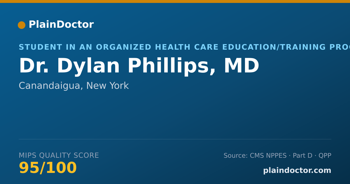 Shareable card for Dylan Phillips, MD - Student in an Organized Health Care Education/Training Program, Canandaigua, NY