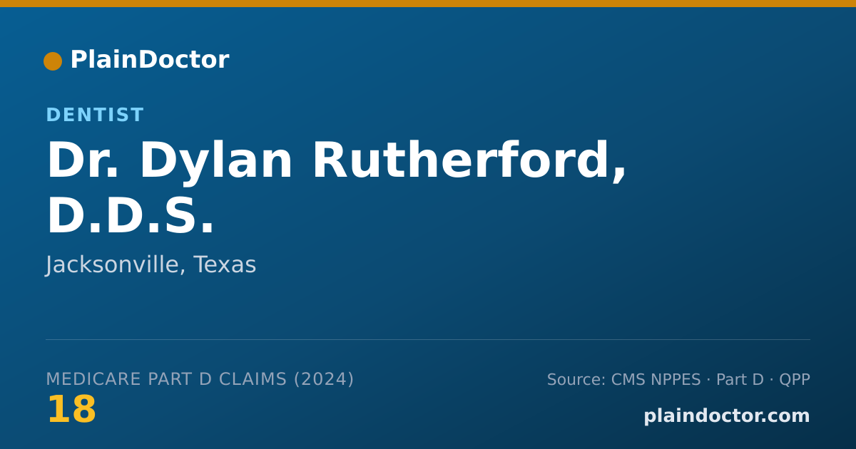 Shareable card for Dylan Rutherford, D.D.S. - Dentist, Jacksonville, TX