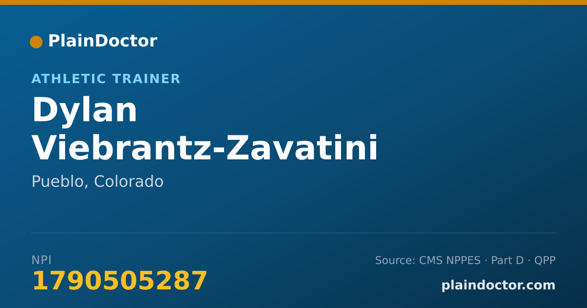Shareable card for Dylan Viebrantz-Zavatini - Athletic Trainer, Pueblo, CO