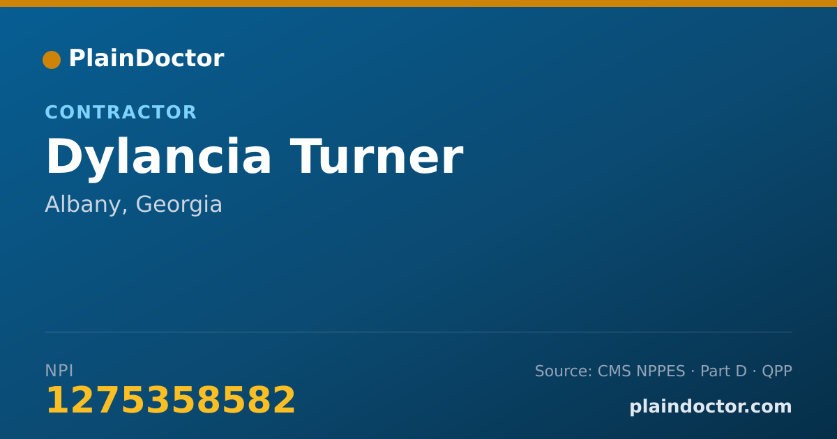 Shareable card for Dylancia Turner - Contractor, Albany, GA