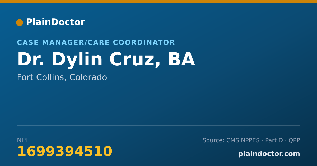 Shareable card for Dylin Cruz, BA - Case Manager/Care Coordinator, Fort Collins, CO