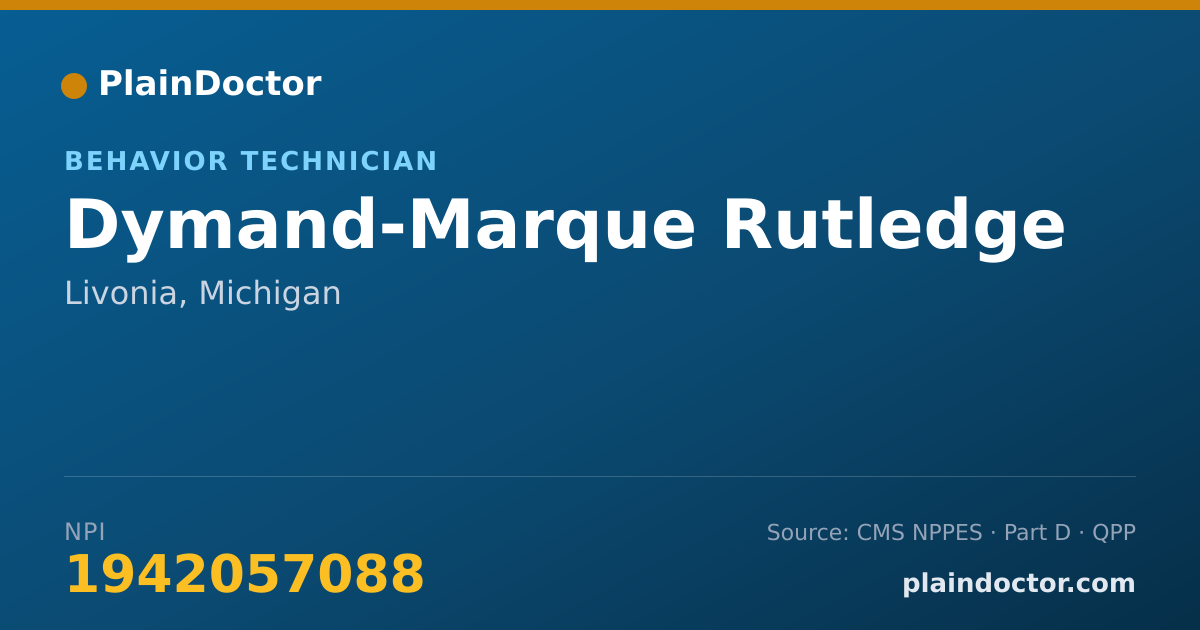 Shareable card for Dymand-Marque Rutledge - Behavior Technician, Livonia, MI