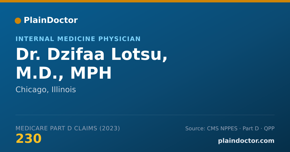 Shareable card for Dzifaa Lotsu, M.D., MPH - Internal Medicine Physician, Chicago, IL