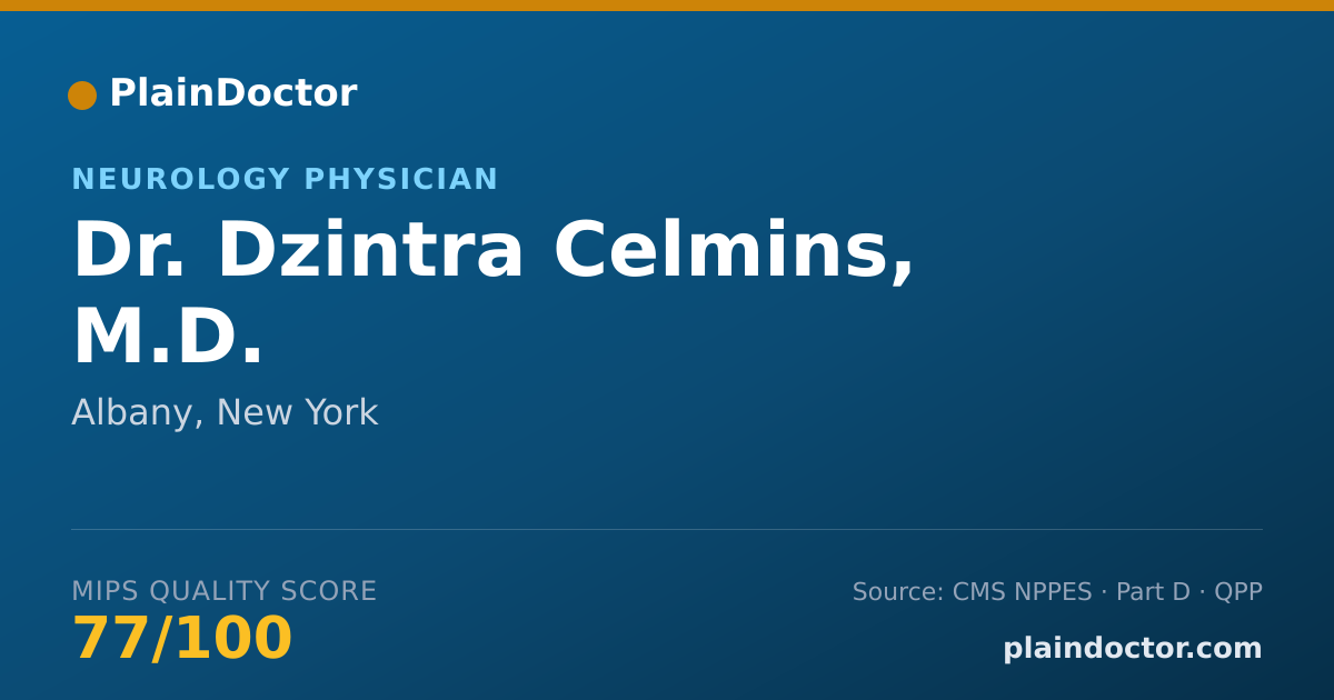 Shareable card for Dzintra Celmins, M.D. - Neurology Physician, Albany, NY