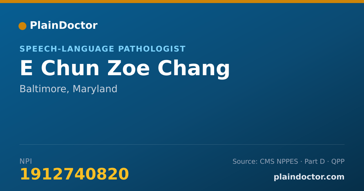 Shareable card for E Chun Zoe Chang - Speech-Language Pathologist, Baltimore, MD
