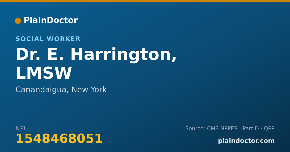 Shareable card for E. Harrington, LMSW - Social Worker, Canandaigua, NY