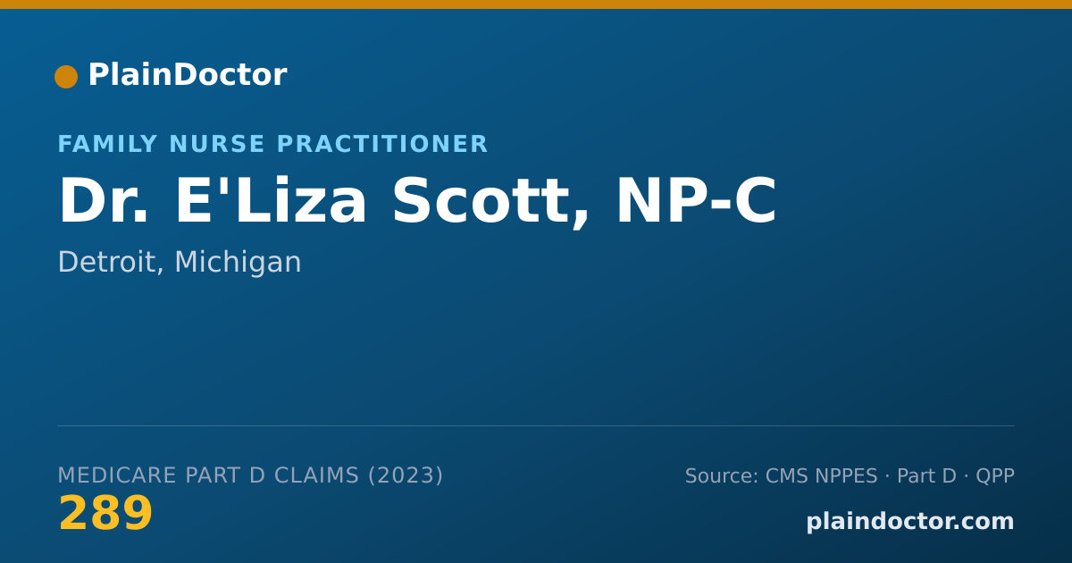 Shareable card for E'Liza Scott, NP-C - Family Nurse Practitioner, Detroit, MI