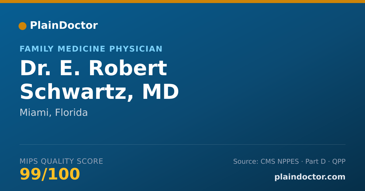 Shareable card for E. Robert Schwartz, MD - Family Medicine Physician, Miami, FL