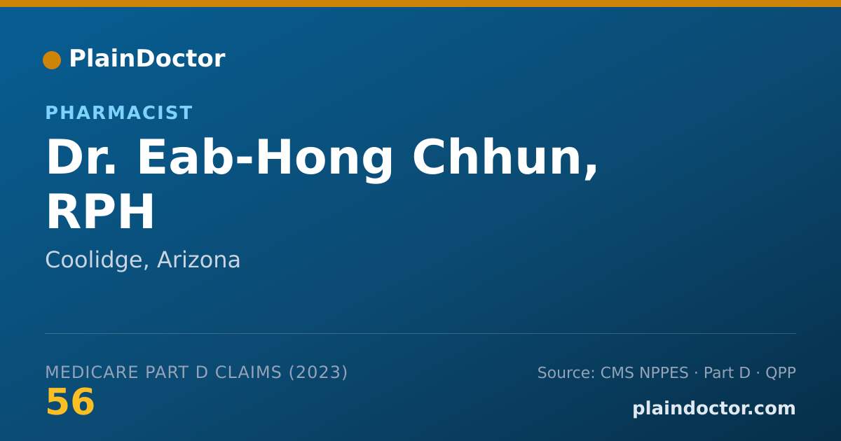 Shareable card for Eab-Hong Chhun, RPH - Pharmacist, Coolidge, AZ