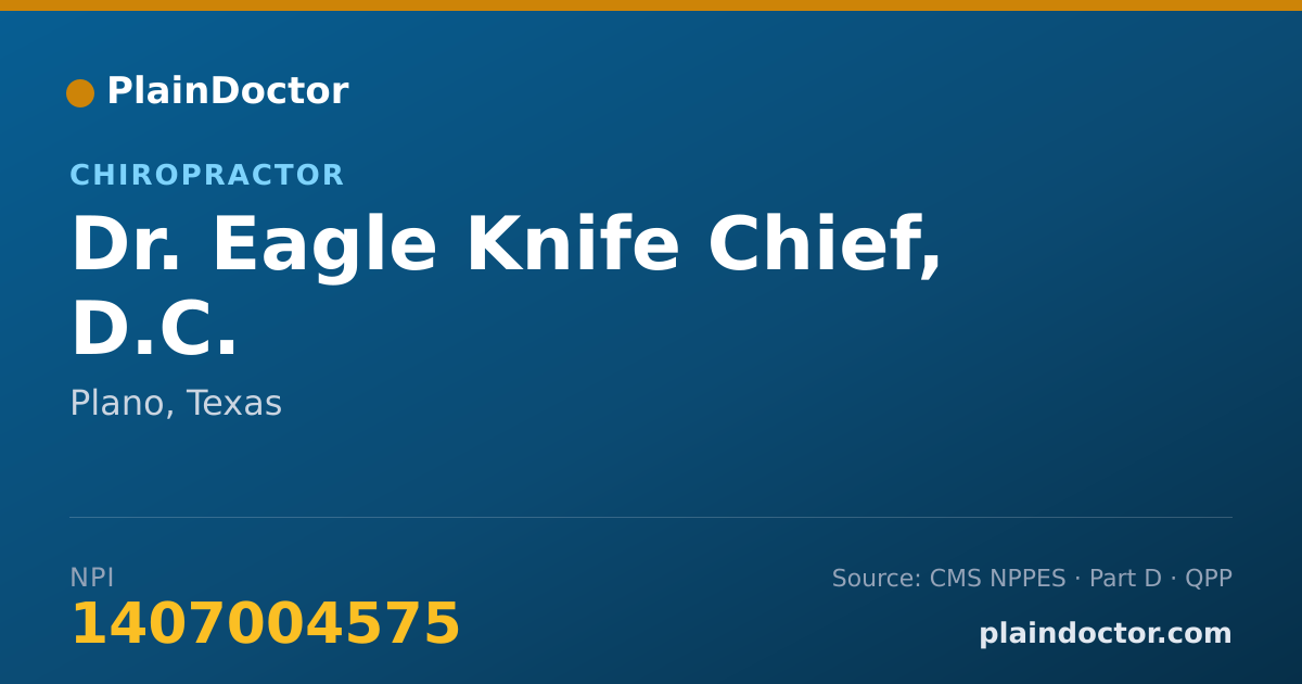 Shareable card for Eagle Knife Chief, D.C. - Chiropractor, Plano, TX