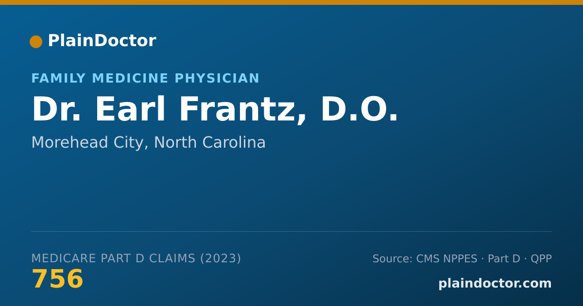 Shareable card for Earl Frantz, D.O. - Family Medicine Physician, Morehead City, NC