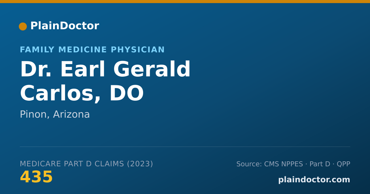 Shareable card for Earl Gerald Carlos, DO - Family Medicine Physician, Pinon, AZ