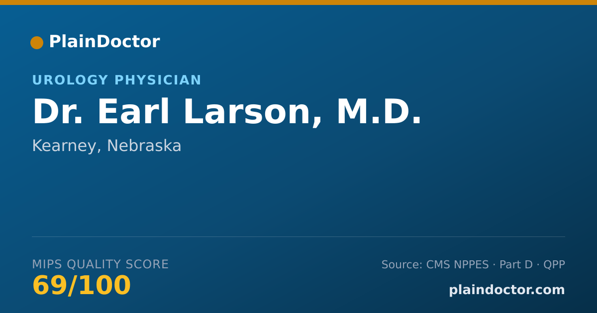 Shareable card for Earl Larson, M.D. - Urology Physician, Kearney, NE