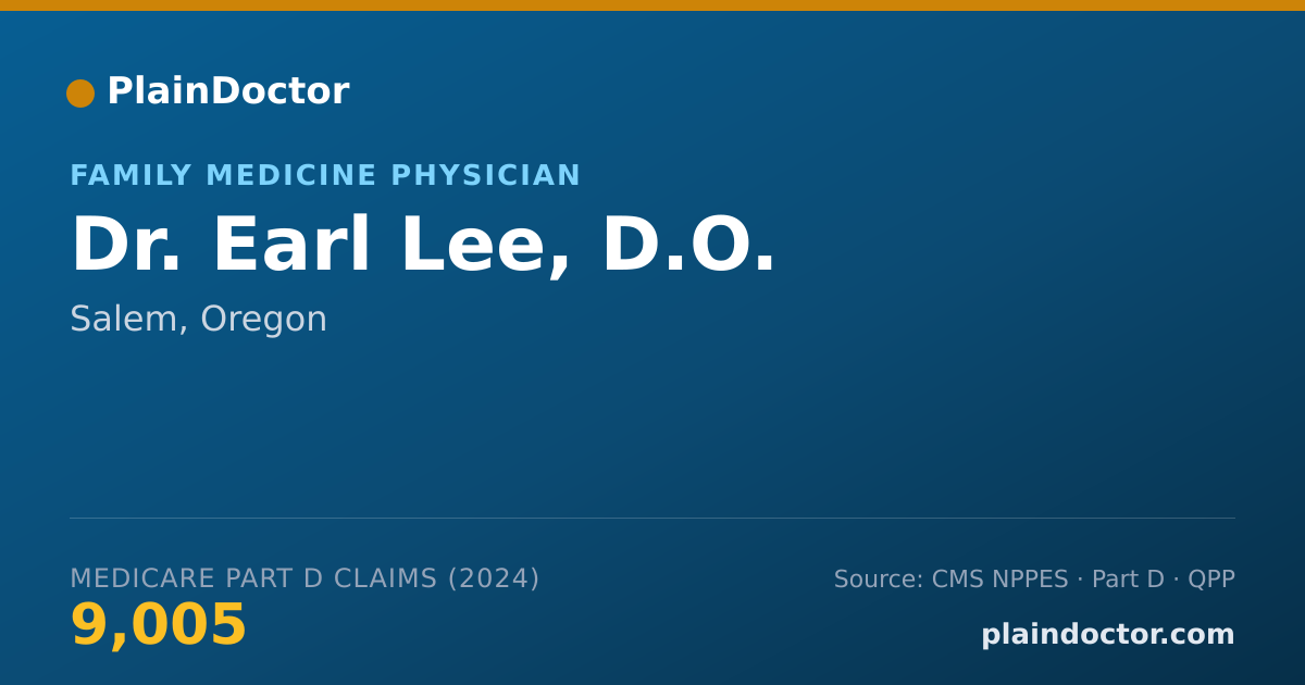 Shareable card for Earl Lee, D.O. - Family Medicine Physician, Salem, OR