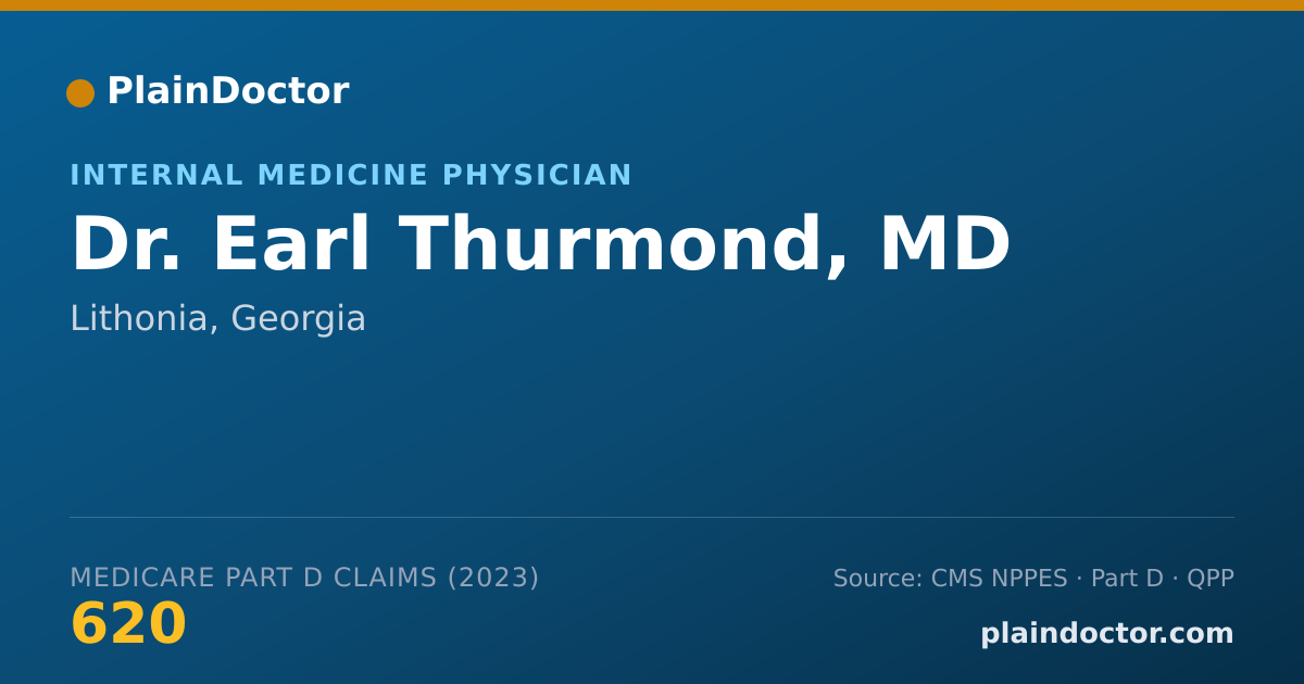 Shareable card for Earl Thurmond, MD - Internal Medicine Physician, Lithonia, GA