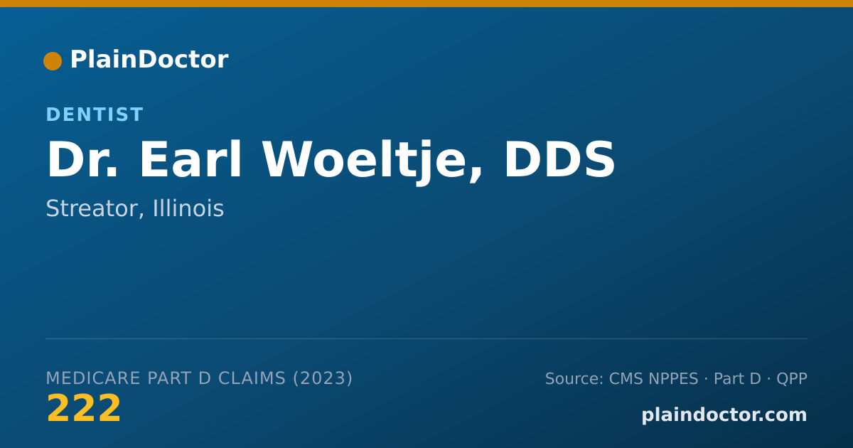 Shareable card for Earl Woeltje, DDS - Dentist, Streator, IL