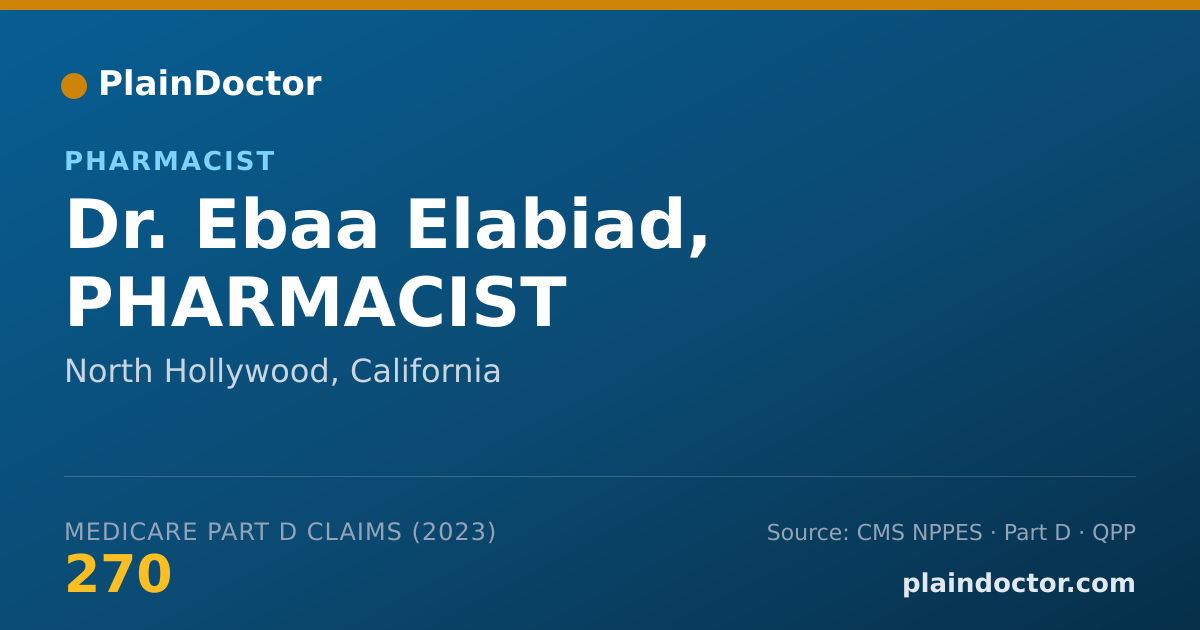 Shareable card for Ebaa Elabiad, PHARMACIST - Pharmacist, North Hollywood, CA