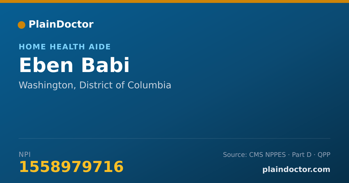 Shareable card for Eben Babi - Home Health Aide, Washington, DC