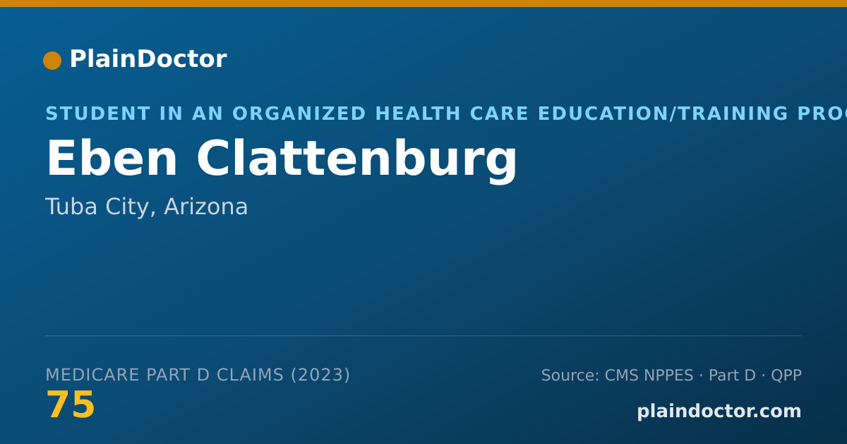 Shareable card for Eben Clattenburg - Student in an Organized Health Care Education/Training Program, Tuba City, AZ