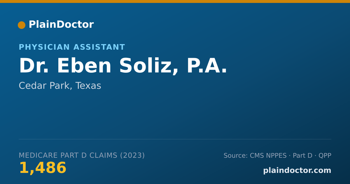 Shareable card for Eben Soliz, P.A. - Physician Assistant, Cedar Park, TX