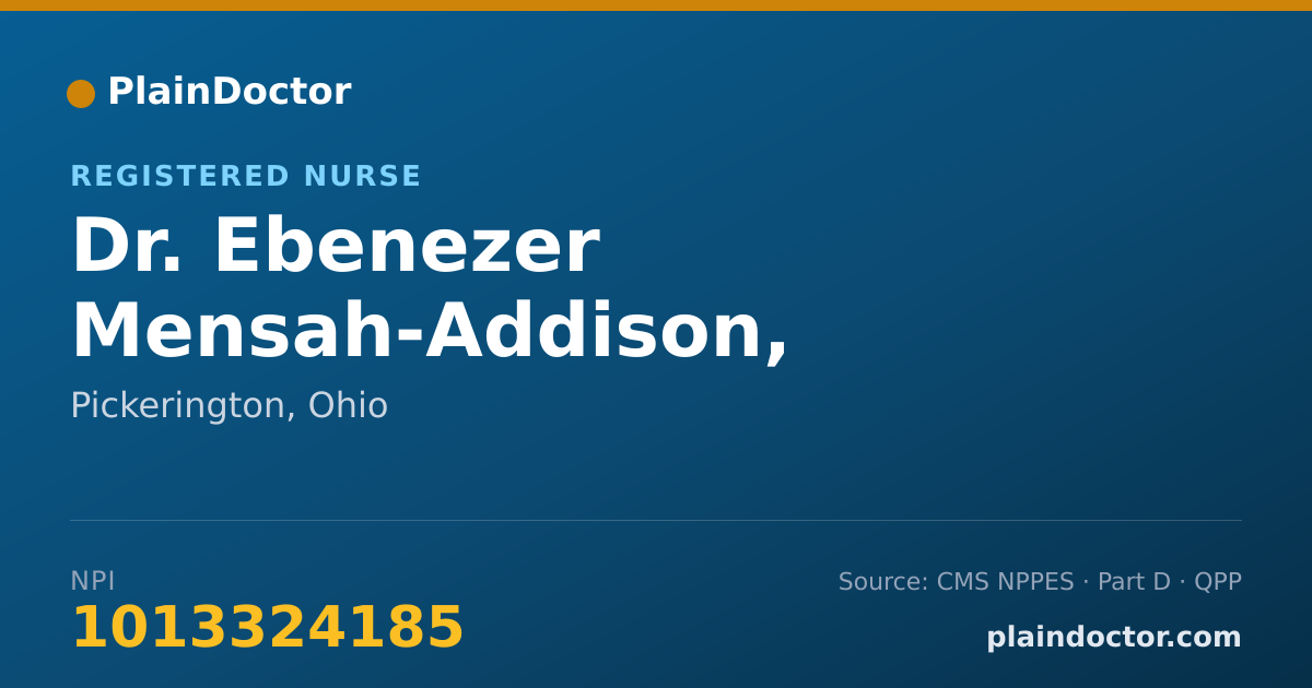 Shareable card for Ebenezer Mensah-Addison, REGISTERED NURSE - Registered Nurse, Pickerington, OH