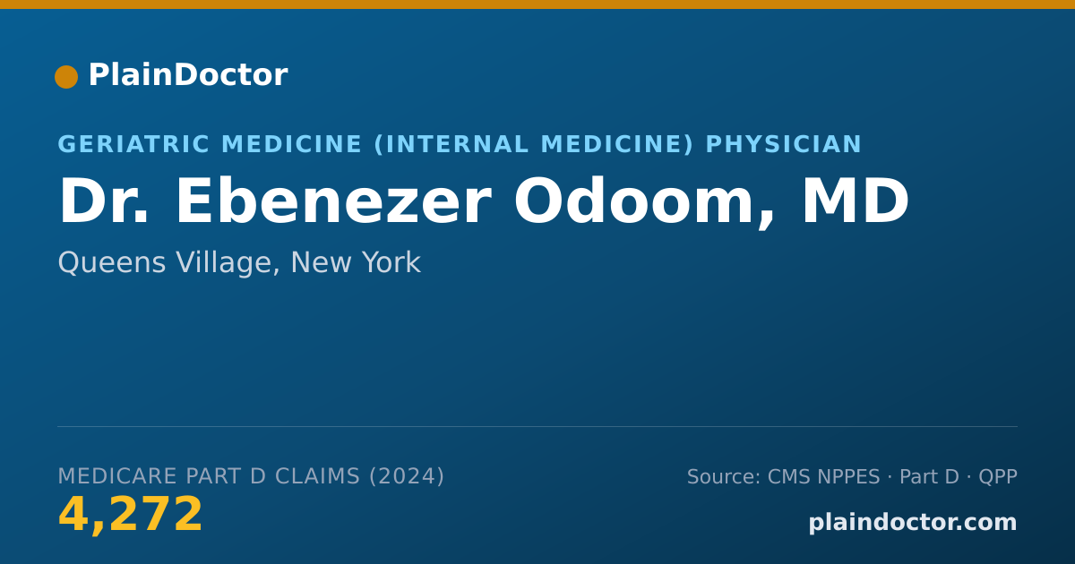 Shareable card for Ebenezer Odoom, MD - Geriatric Medicine (Internal Medicine) Physician, Queens Village, NY