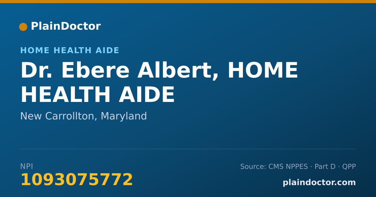 Shareable card for Ebere Albert, HOME HEALTH AIDE - Home Health Aide, New Carrollton, MD