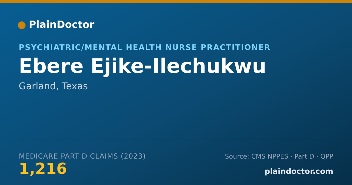 Shareable card for Ebere Ejike-Ilechukwu - Psychiatric/Mental Health Nurse Practitioner, Garland, TX