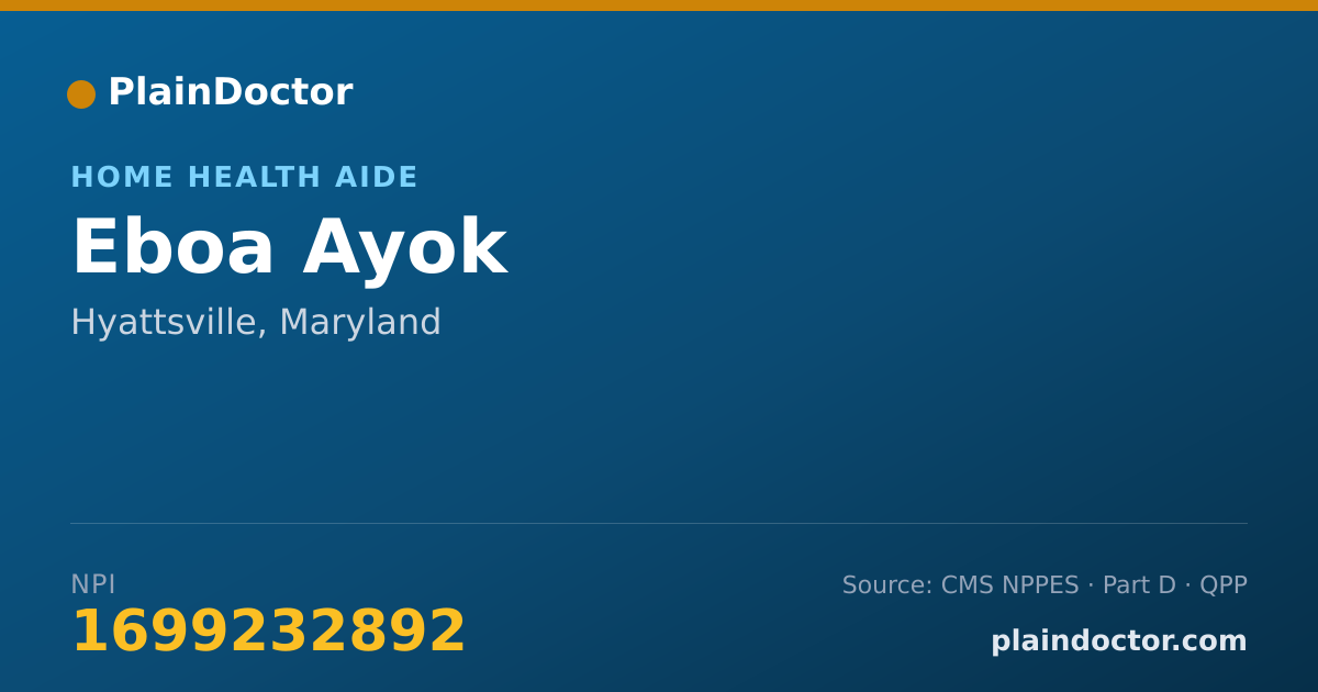 Shareable card for Eboa Ayok - Home Health Aide, Hyattsville, MD
