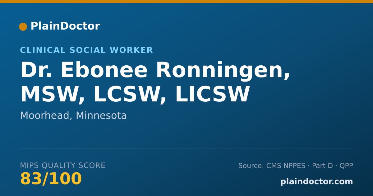 Shareable card for Ebonee Ronningen, MSW, LCSW, LICSW - Clinical Social Worker, Moorhead, MN