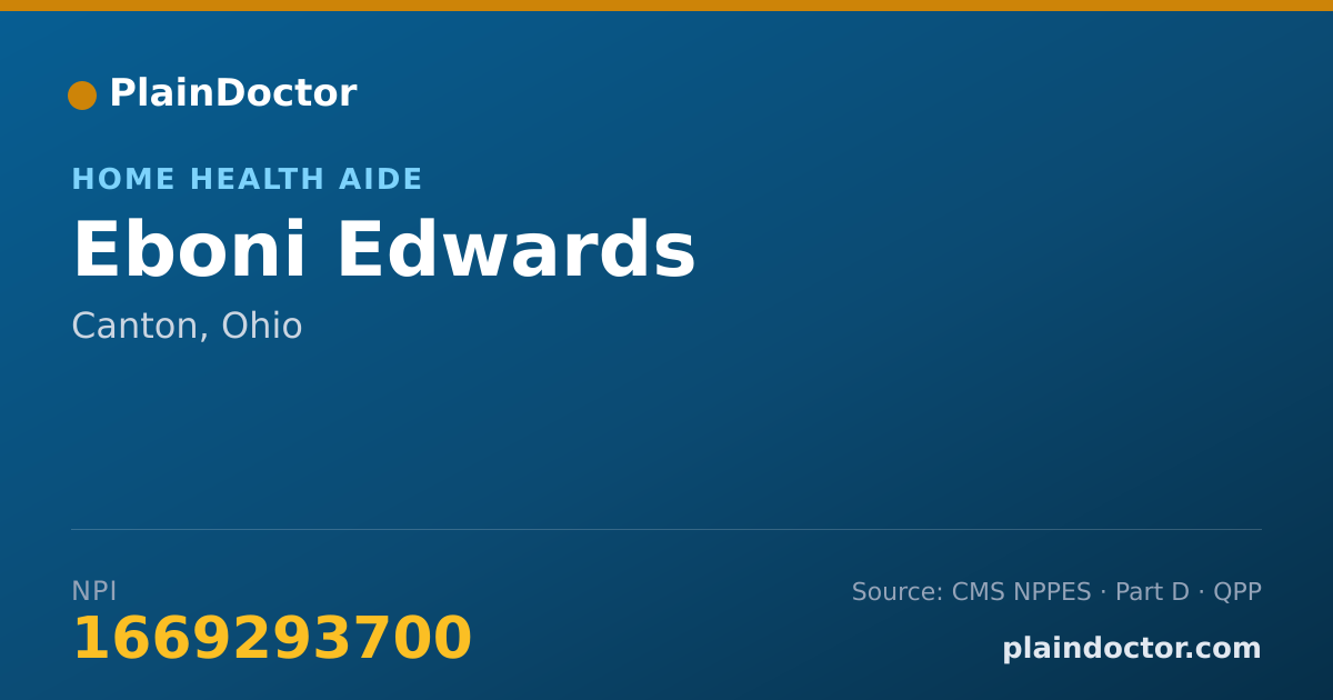 Shareable card for Eboni Edwards - Home Health Aide, Canton, OH