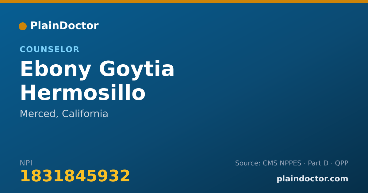 Shareable card for Ebony Goytia Hermosillo - Counselor, Merced, CA