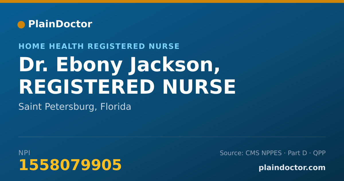 Shareable card for Ebony Jackson, REGISTERED NURSE - Home Health Registered Nurse, Saint Petersburg, FL