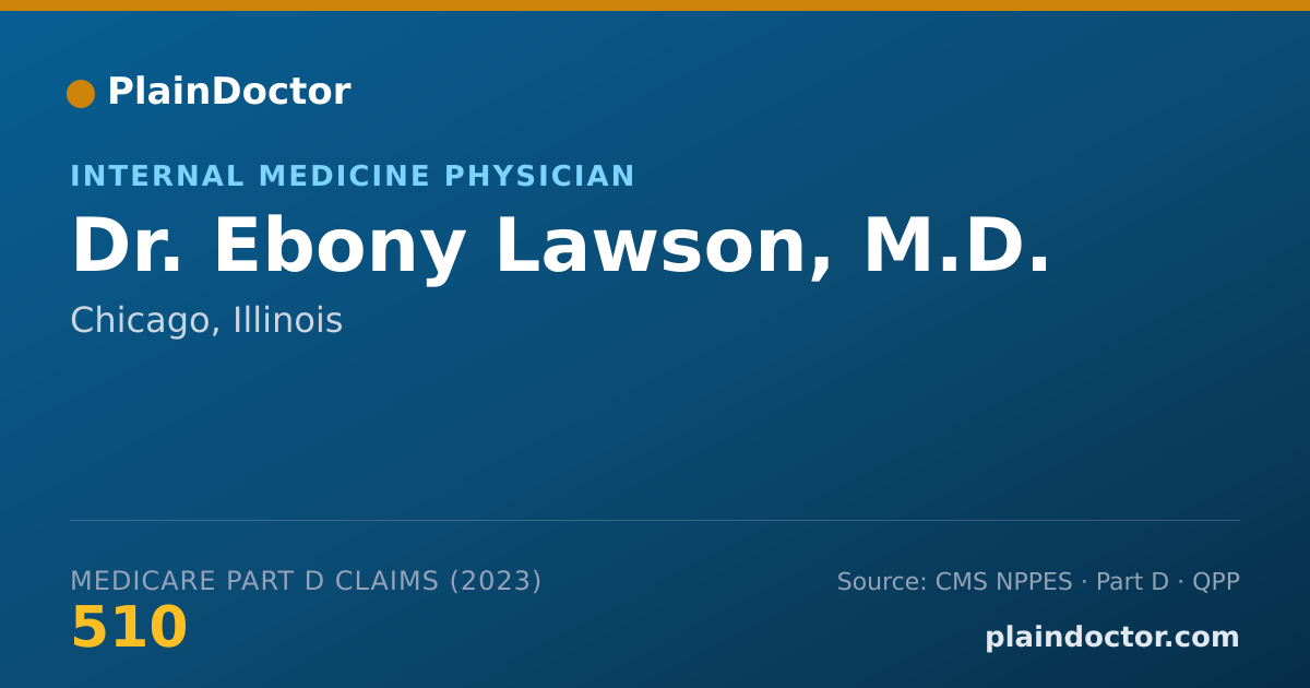 Shareable card for Ebony Lawson, M.D. - Internal Medicine Physician, Chicago, IL