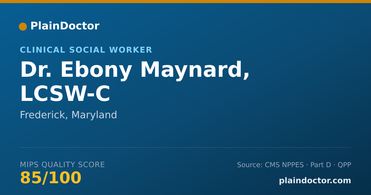 Shareable card for Ebony Maynard, LCSW-C - Clinical Social Worker, Frederick, MD