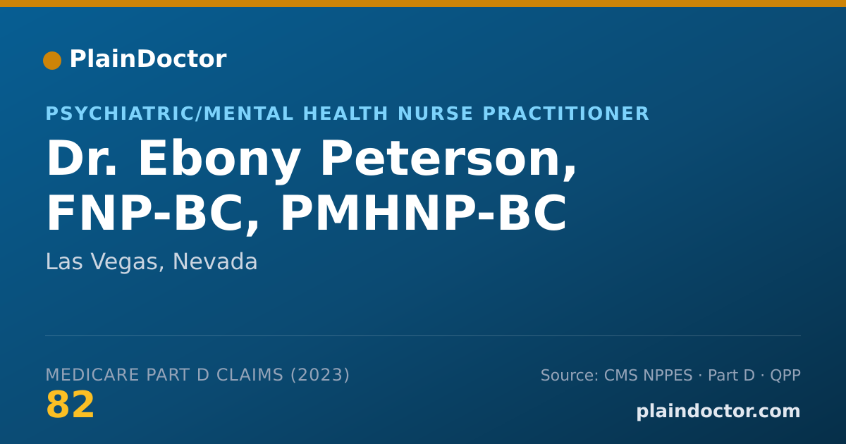 Shareable card for Ebony Peterson, FNP-BC, PMHNP-BC - Psychiatric/Mental Health Nurse Practitioner, Las Vegas, NV