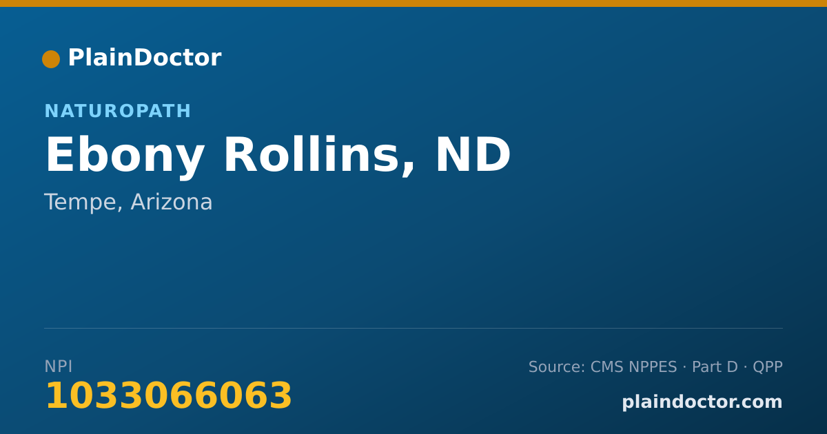 Shareable card for Ebony Rollins, ND - Naturopath, Tempe, AZ