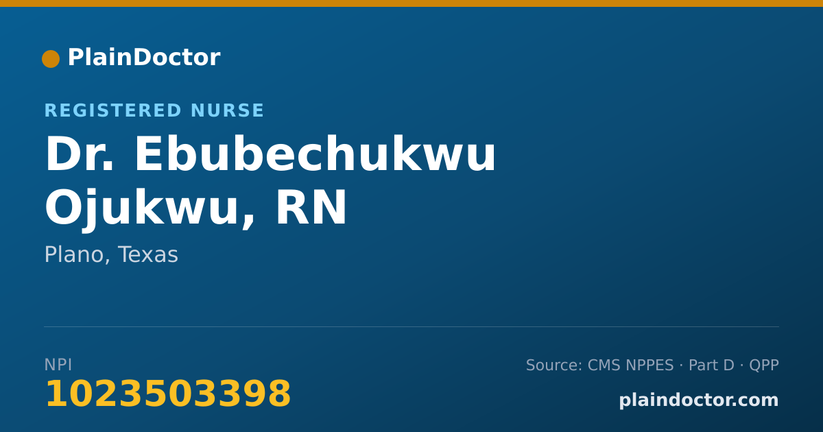 Shareable card for Ebubechukwu Ojukwu, RN - Registered Nurse, Plano, TX