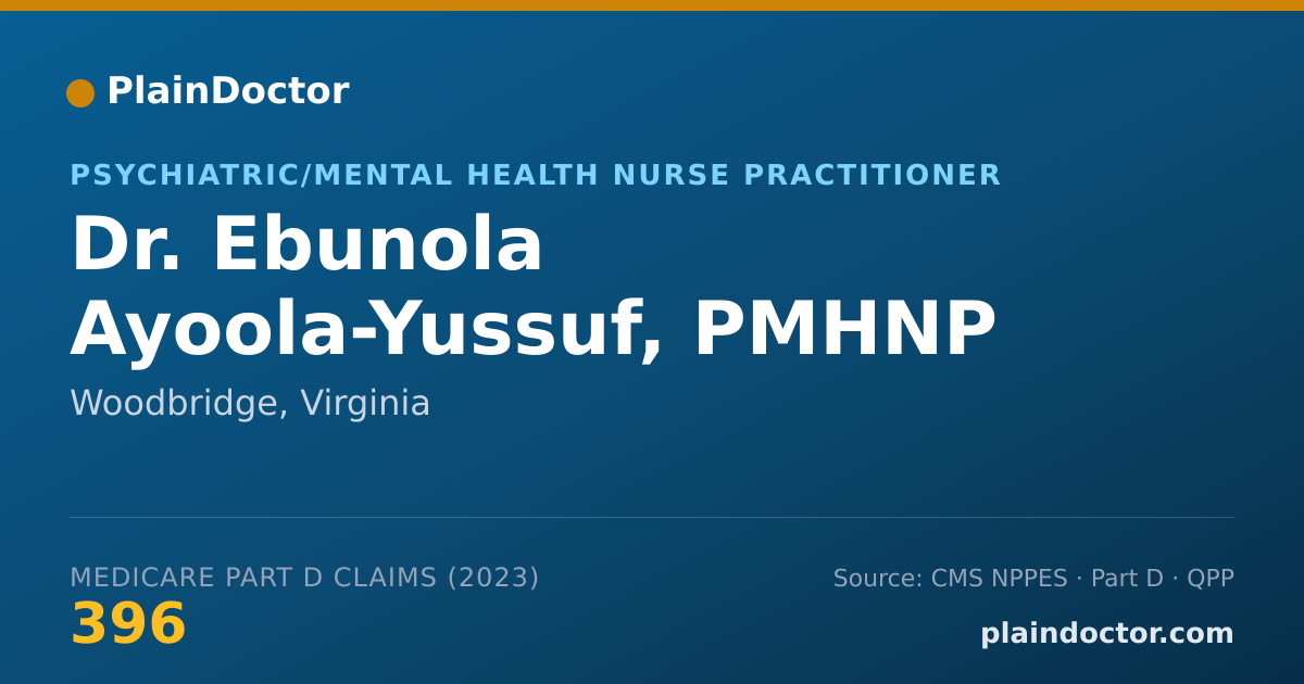 Shareable card for Ebunola Ayoola-Yussuf, PMHNP - Psychiatric/Mental Health Nurse Practitioner, Woodbridge, VA