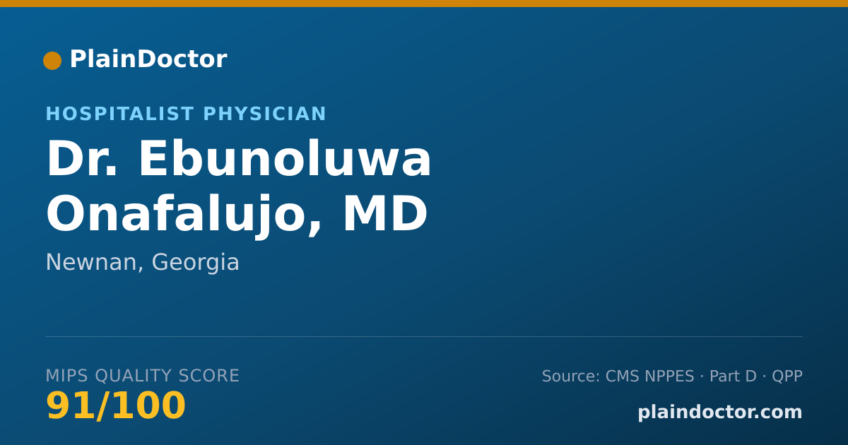 Shareable card for Ebunoluwa Onafalujo, MD - Hospitalist Physician, Newnan, GA