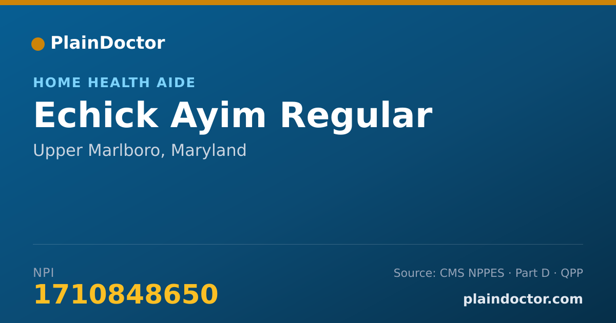 Shareable card for Echick Ayim Regular - Home Health Aide, Upper Marlboro, MD
