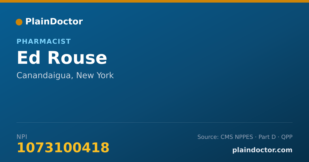 Shareable card for Ed Rouse - Pharmacist, Canandaigua, NY