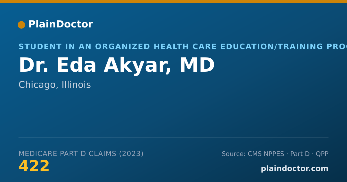 Shareable card for Eda Akyar, MD - Student in an Organized Health Care Education/Training Program, Chicago, IL