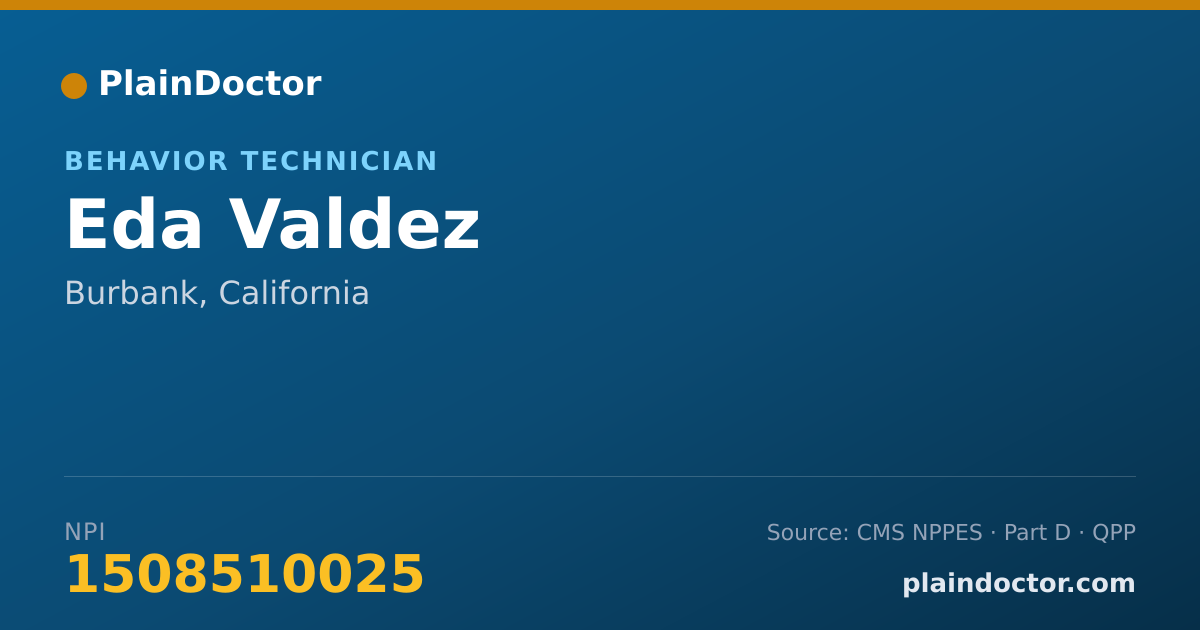 Shareable card for Eda Valdez - Behavior Technician, Burbank, CA