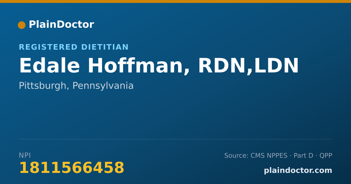 Shareable card for Edale Hoffman, RDN,LDN - Registered Dietitian, Pittsburgh, PA