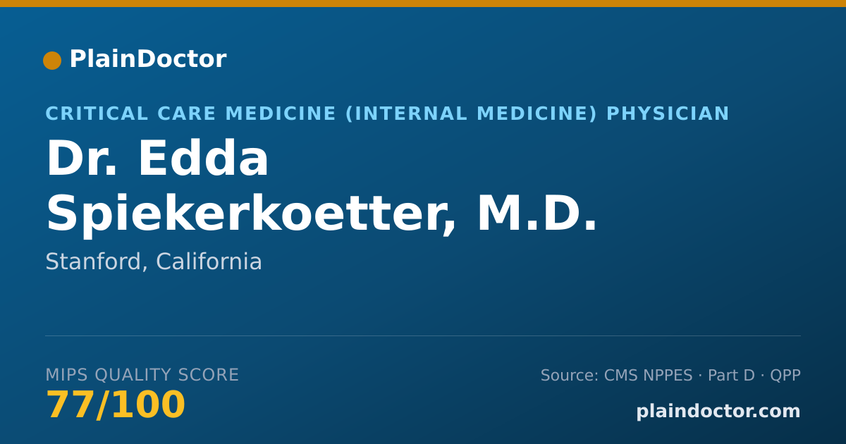 Shareable card for Edda Spiekerkoetter, M.D. - Critical Care Medicine (Internal Medicine) Physician, Stanford, CA